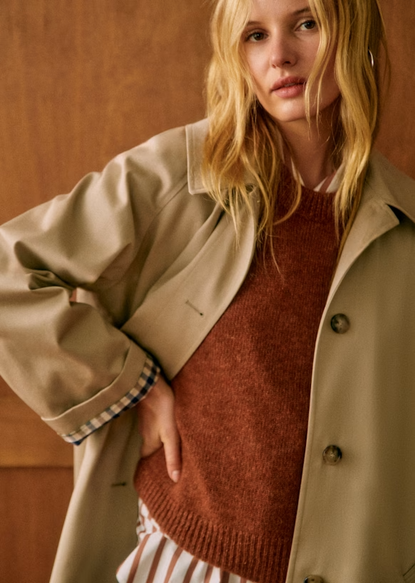 Clara | Nadčasový dámský trench coat s klasickým límcem a zapínáním na knoflíky