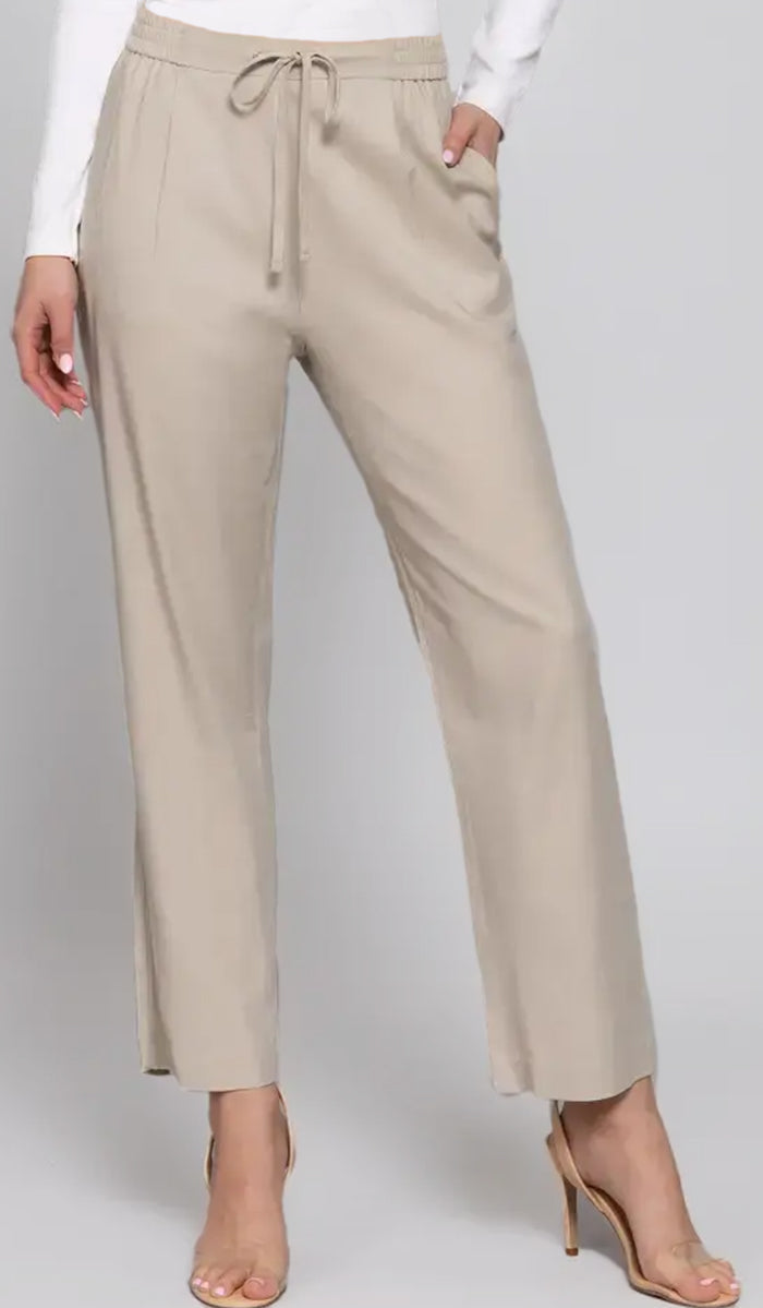 Kalhoty Mira Cotton Twill Blend na každý den - Taupe
